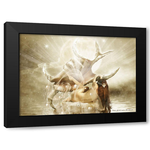 Venus Twee Black Modern Wood Framed Art Print by Babette