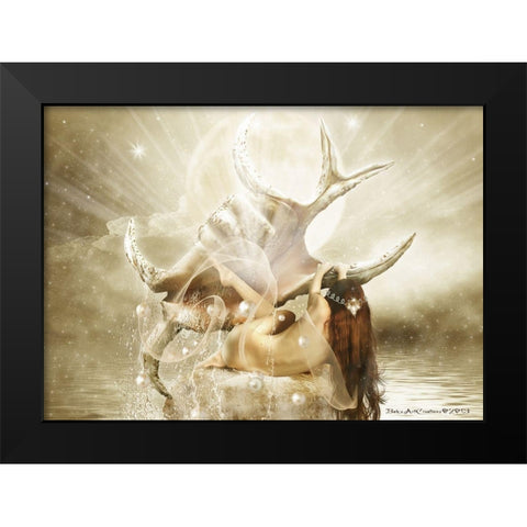 Venus Twee Black Modern Wood Framed Art Print by Babette