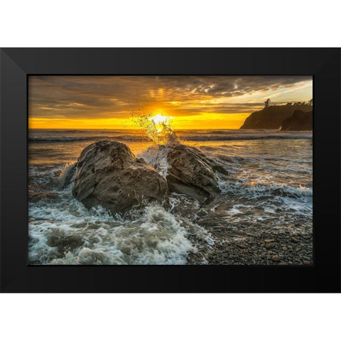 Splash I Black Modern Wood Framed Art Print by Kostka, Vladimir