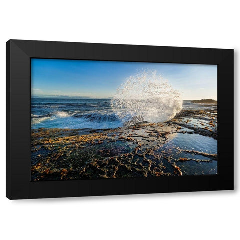 Splash II Black Modern Wood Framed Art Print by Kostka, Vladimir