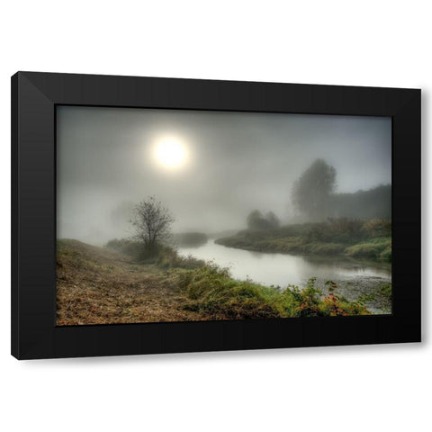 Foggy River Black Modern Wood Framed Art Print by Kostka, Vladimir