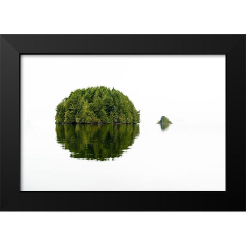 Green Island Black Modern Wood Framed Art Print by Kostka, Vladimir