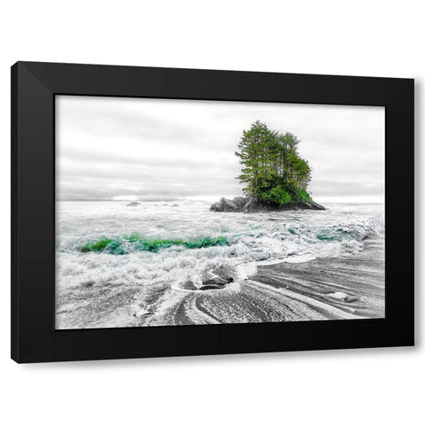 Waterworld Black Modern Wood Framed Art Print with Double Matting by Kostka, Vladimir