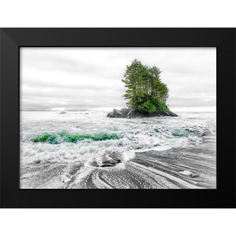 Waterworld Black Modern Wood Framed Art Print by Kostka, Vladimir