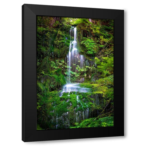 Waterfall II Black Modern Wood Framed Art Print by Kostka, Vladimir