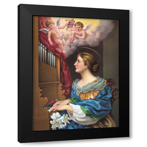 HEILIGE Black Modern Wood Framed Art Print with Double Matting by Anonymous