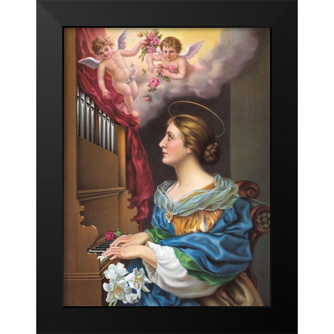 HEILIGE Black Modern Wood Framed Art Print by Anonymous