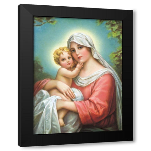 MADONNA Black Modern Wood Framed Art Print with Double Matting by Anonymous