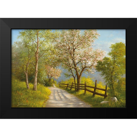 SPRING REVERIE Black Modern Wood Framed Art Print by Schoelnhammer, Heinz