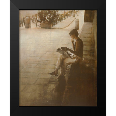 IN PIAZZA VECCIA Black Modern Wood Framed Art Print by Sgarbossa, Antonio