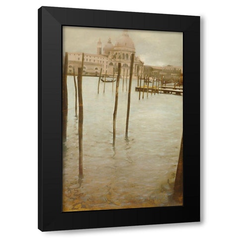 VENEZIA-VOGLIO VEDERE LINTERN Black Modern Wood Framed Art Print with Double Matting by Sgarbossa, Antonio