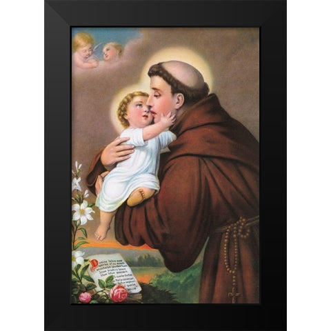 HEILIGER Black Modern Wood Framed Art Print by Anonymous