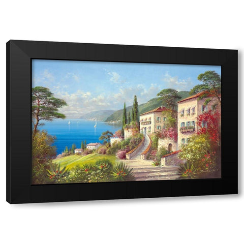 MY RETREAT Black Modern Wood Framed Art Print with Double Matting by Buchner, H.