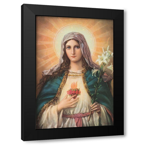 HL.HERZ MARIAE Black Modern Wood Framed Art Print with Double Matting by Anonymous