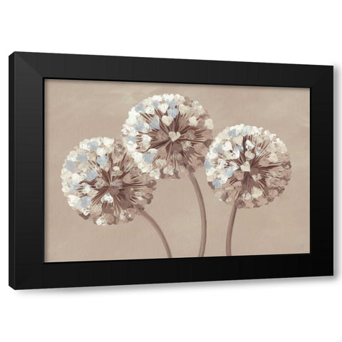 Chocolate Allium Hearts Black Modern Wood Framed Art Print with Double Matting by Lake, Kaye