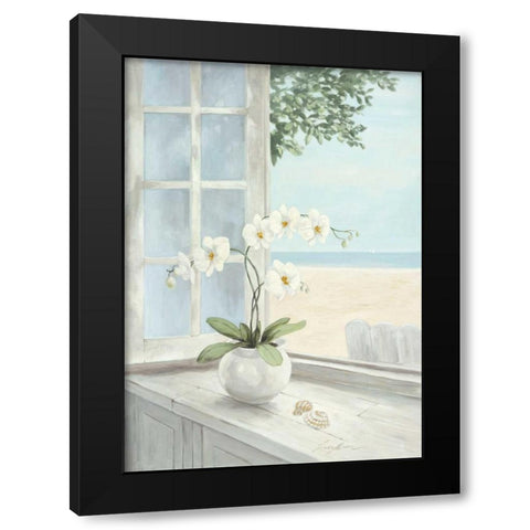 Seashell Black Modern Wood Framed Art Print by Moore, Linda