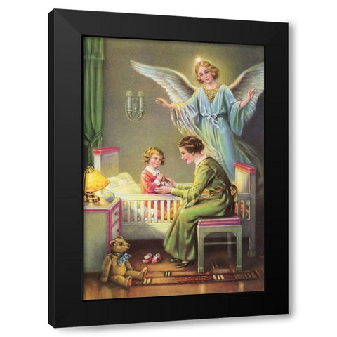HL. SCHUTZENGEL Black Modern Wood Framed Art Print with Double Matting by Anonymous