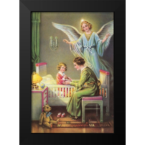 HL. SCHUTZENGEL Black Modern Wood Framed Art Print by Anonymous