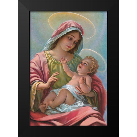 MADONNA Black Modern Wood Framed Art Print by Anonymous