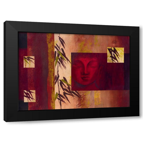 Buddha IV Black Modern Wood Framed Art Print with Double Matting by Verbeek-Van Den Broek