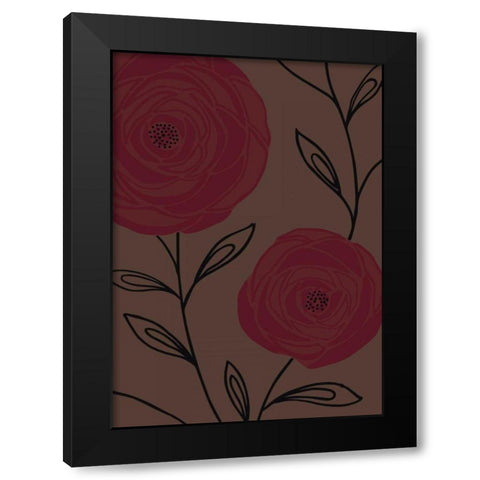 Chocolate Roses I Black Modern Wood Framed Art Print with Double Matting by Design Show