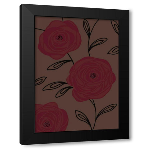 Chocolate Roses II Black Modern Wood Framed Art Print by Design Show