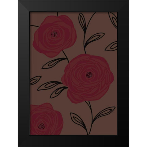 Chocolate Roses II Black Modern Wood Framed Art Print by Design Show