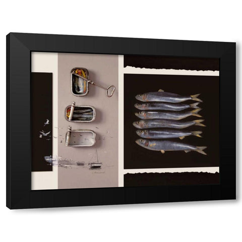 Toute Une Vie De Poisson Black Modern Wood Framed Art Print by Chamard, Jean-Marc