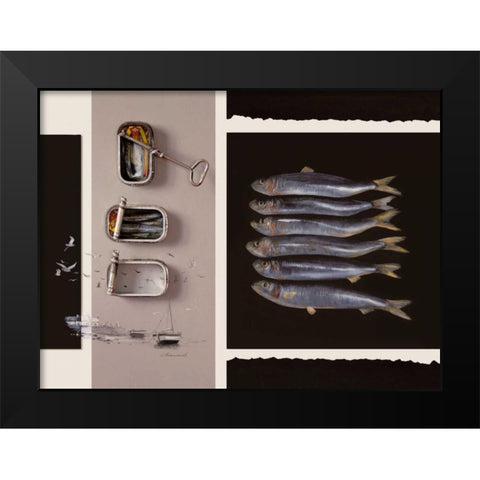 Toute Une Vie De Poisson Black Modern Wood Framed Art Print by Chamard, Jean-Marc