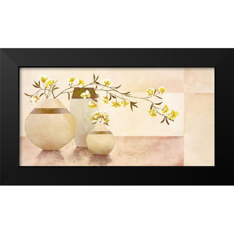 Golden Blossom I Black Modern Wood Framed Art Print by Sedalia, David