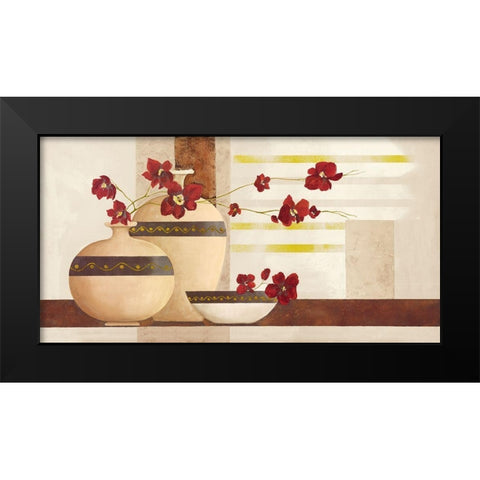 Red Blossom I Black Modern Wood Framed Art Print by Sedalia, David