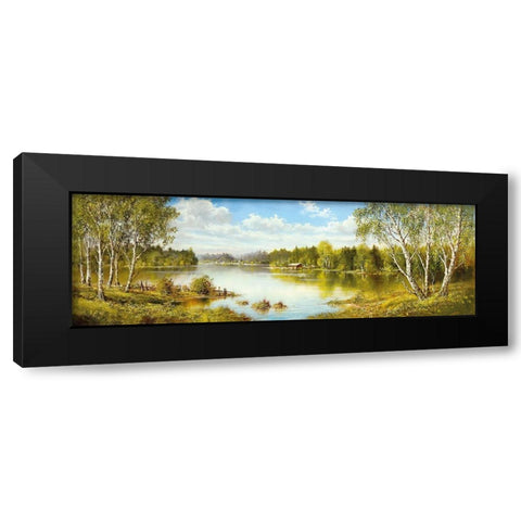 LAKE IN MASUREN I Black Modern Wood Framed Art Print with Double Matting by Glassl, Helmut