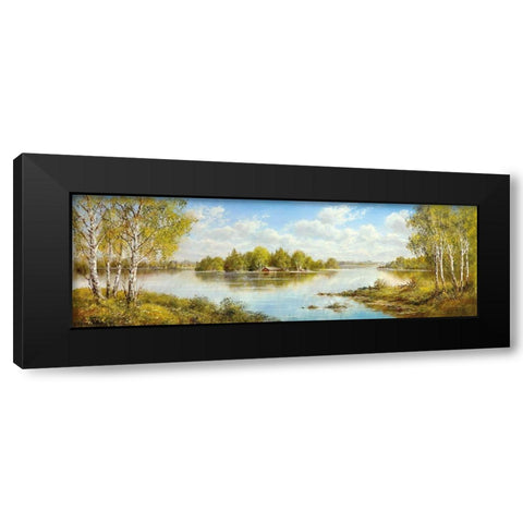 LAKE IN MASUREN II Black Modern Wood Framed Art Print with Double Matting by Glassl, Helmut