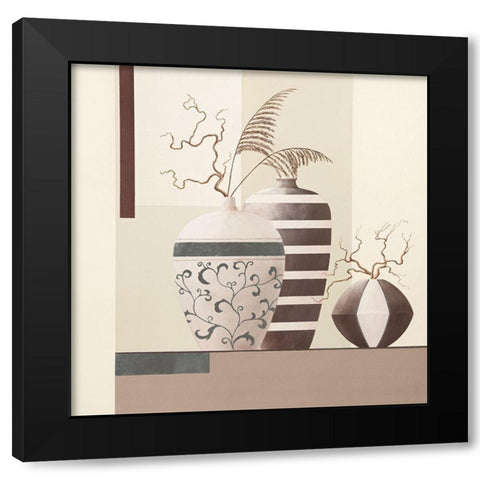 Glamour Twigs II Black Modern Wood Framed Art Print with Double Matting by Sedalia, David