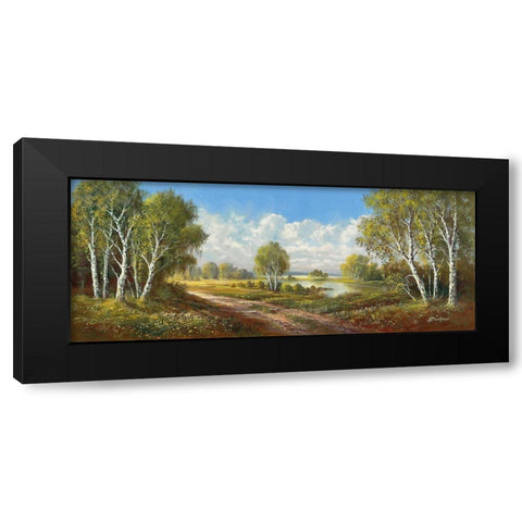 BIRCH LANE AT HORNI RYBNIKY Black Modern Wood Framed Art Print with Double Matting by Buchner, H.