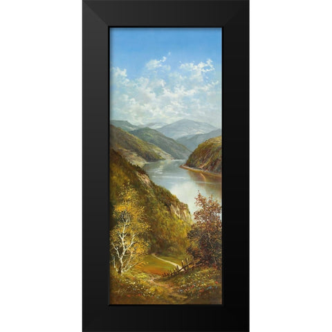 CARPATHIAN RIVER SCENE I Black Modern Wood Framed Art Print by Glassl, Helmut