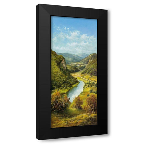 CARPATHIAN RIVER SCENE II Black Modern Wood Framed Art Print by Glassl, Helmut