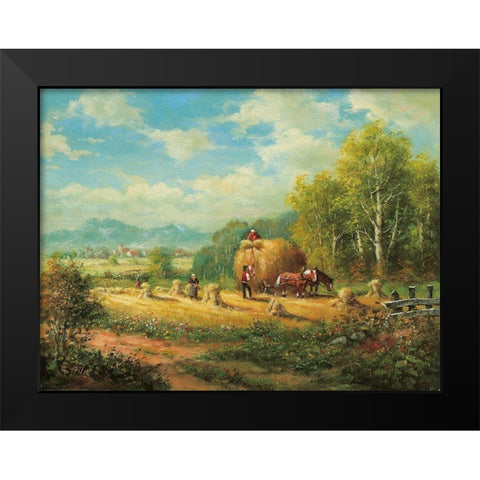 OCTOBER AFTERNOON Black Modern Wood Framed Art Print by Pila