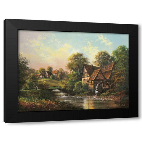 LOW BRIDGE Black Modern Wood Framed Art Print with Double Matting by Glassl, Helmut