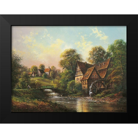 LOW BRIDGE Black Modern Wood Framed Art Print by Glassl, Helmut