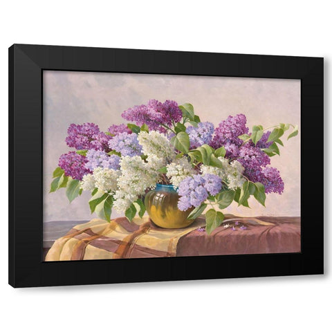 LILAC Black Modern Wood Framed Art Print with Double Matting by Krueger, E.