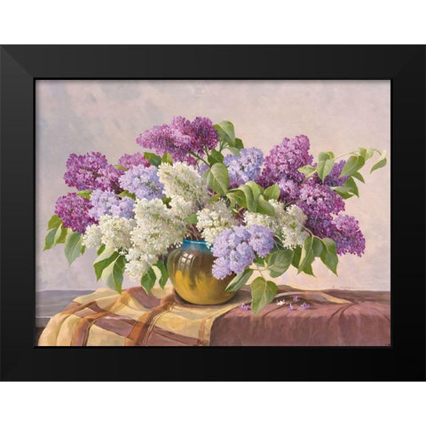 LILAC Black Modern Wood Framed Art Print by Krueger, E.