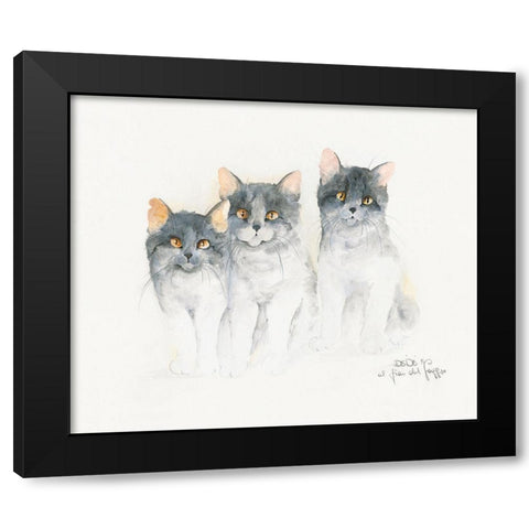 CATS OF DISTINCTION III Black Modern Wood Framed Art Print with Double Matting by Moser, Dede