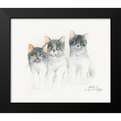 CATS OF DISTINCTION III Black Modern Wood Framed Art Print by Moser, Dede