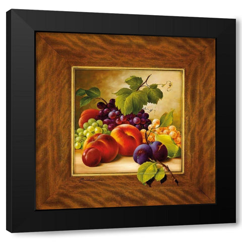 FRUIT POTPOURRI I Black Modern Wood Framed Art Print with Double Matting by Schoelnhammer, Heinz