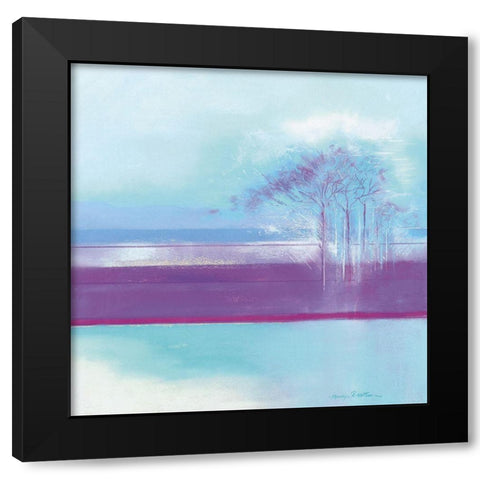 TURQUOISE Landscape I Black Modern Wood Framed Art Print with Double Matting by Robertson, Marilyn