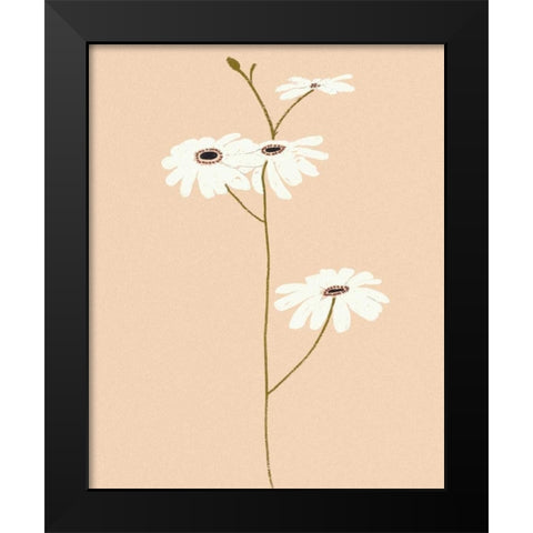 Serene Florals I Black Modern Wood Framed Art Print by Design Show