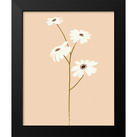 Serene Florals II Black Modern Wood Framed Art Print by Design Show