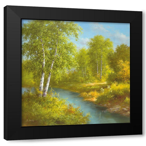 EARLY SUMMER Black Modern Wood Framed Art Print with Double Matting by Smith, B.