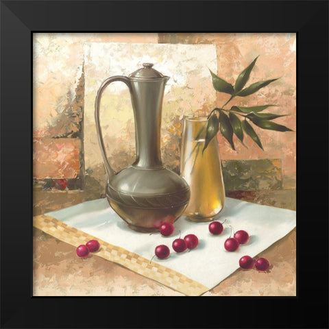 Still-Life WITH CHERRIES Black Modern Wood Framed Art Print by Babichev